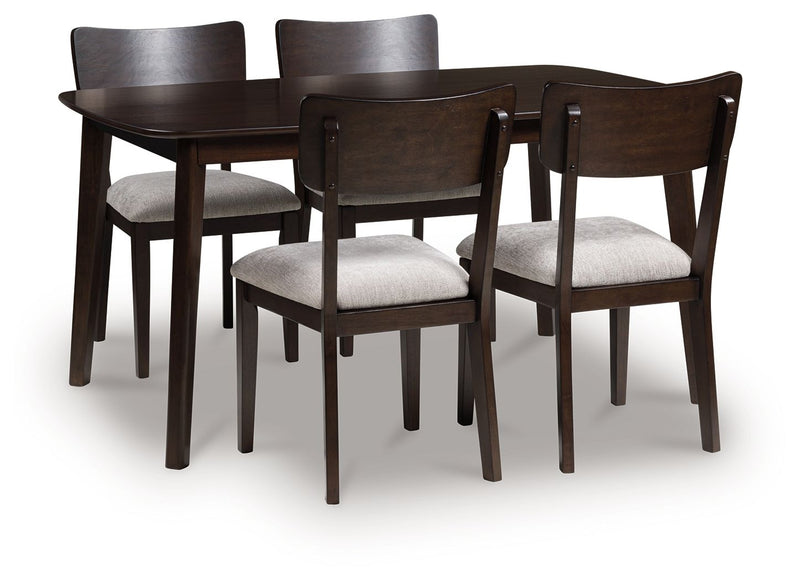 Shorbyn - Dining Room Table Set (Set of 5) - Merlot complete set