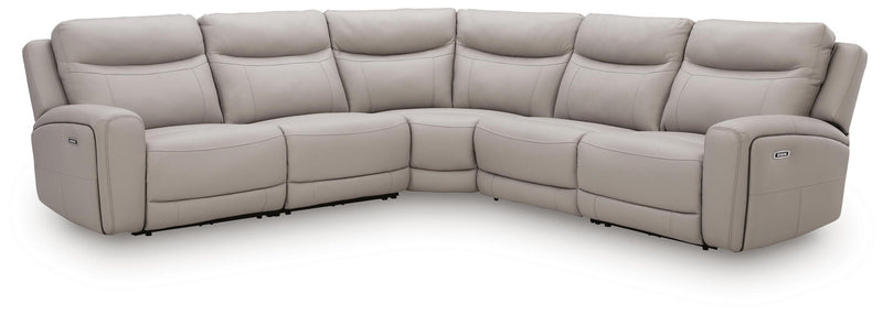 Gravier - 5-Piece Power Reclining Sectional - Gray complete set