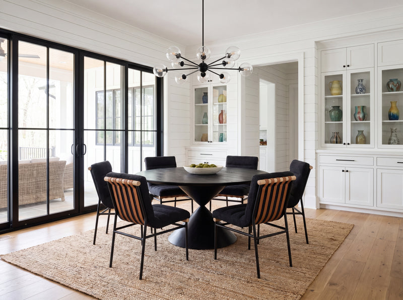 Haven 7Pc 59" Round Ebony Black Pedestal Dining Set (30055-2) complete set