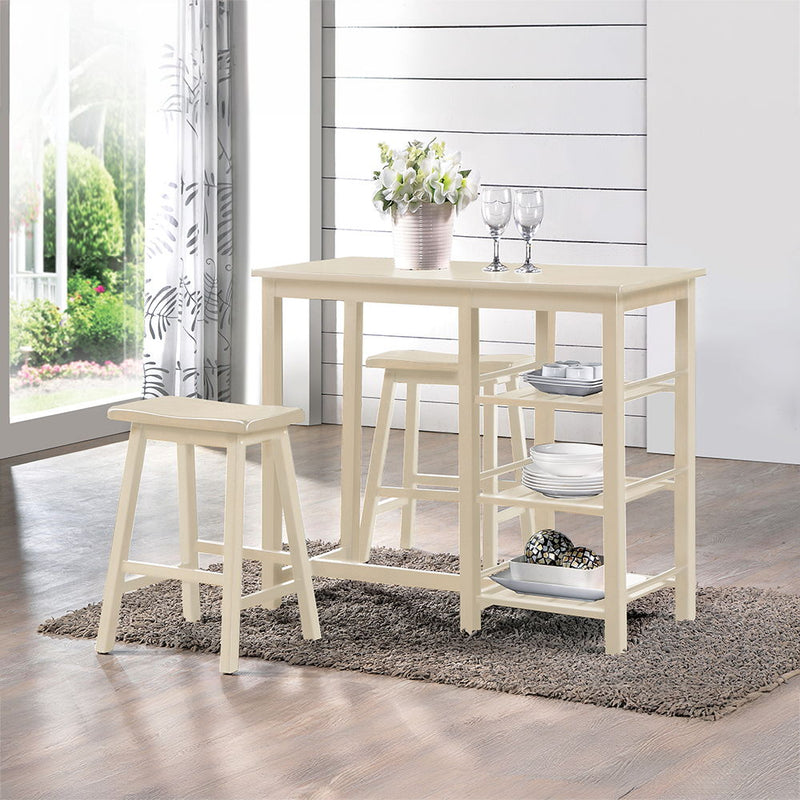Nyssa - 3 Piece Counter Height Set - Buttermilk complete set