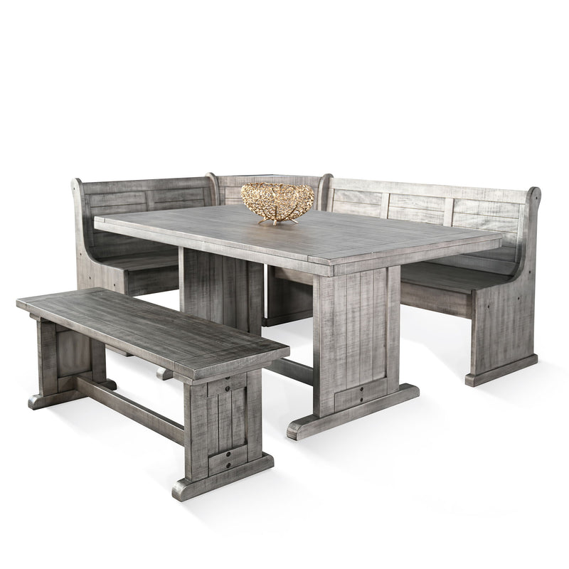Alpine - Wood Breakfast Nook 3 Piece Dining Set - Gray complete set