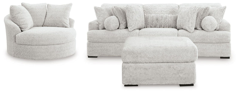 Cuddle Plush - 3 Pc. - 3-Piece Sectional, Chair And Ottoman - Arctic complete set