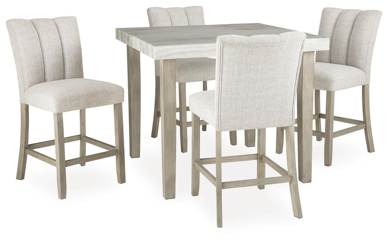 Larawyn - 5 Pc. - Counter Height Dining Table And 4 Barstools - Bisque complete set