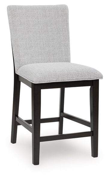 Neymorton - Upholstered Barstool (Set of 2) - Dark Grayish Brown