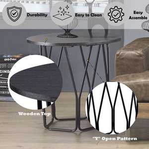 Sytira - End Table - Espresso & Black