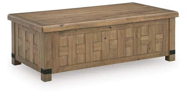 Ridgester Lift Top Cocktail Table Light Brown