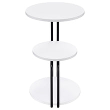 Hilly - 3-Tier Round Accent Side Table - White And Black