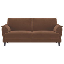 Selma - 2 Piece Velvet Upholstered Crescent Arm Sofa Set - Rust