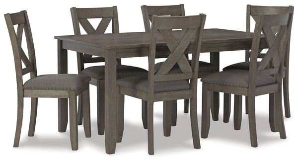 Caitbrook RECT DRM Table Set (Set of 7) Gray
