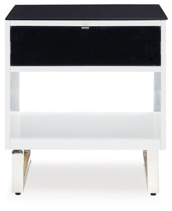 Gardoni - White / Black - Rectangular End Table