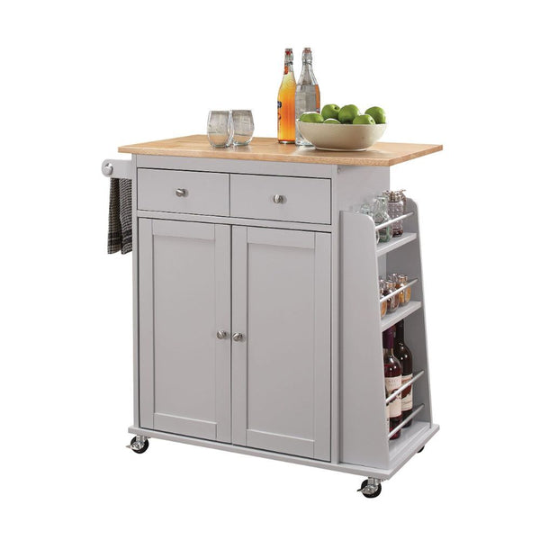 Tullarick Kitchen Cart Natural & Gray