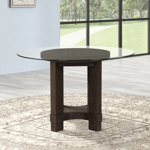 Cityscape - 52" Glass Round Table Top & Base - Dark Brown