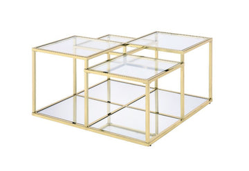 Uchenna - Coffee Table - Clear Glass & Gold