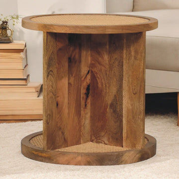 Close Knit Corner End Table - Oak