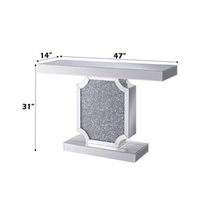 Noralie - Console Table - Mirrored & Faux Diamonds