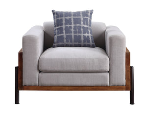Pelton - Chair With Pillow - Fabric & Walnut