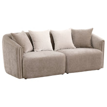 Townsend - Chenille Upholstered Rolled Arm Sofa - Latte