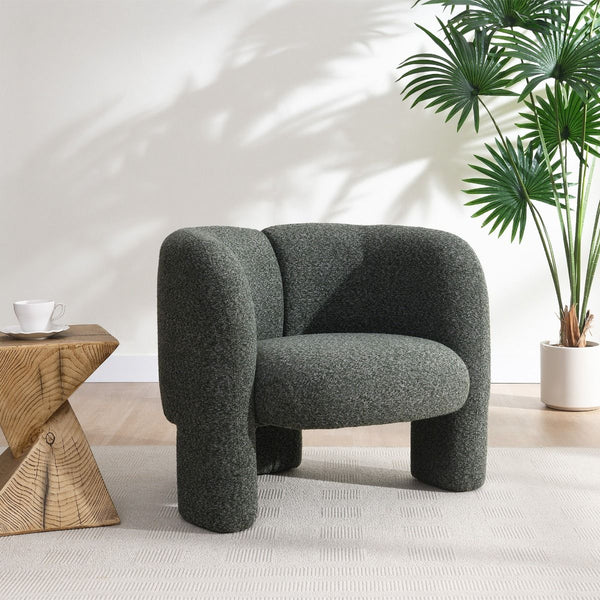 Pemba Accent Chair Green Tweed