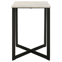 Tobin - Square Marble Top End Table - White And Black