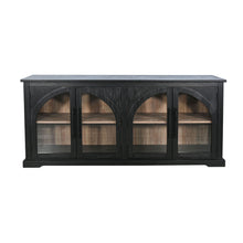Elena - Modern Wood Display Cabinet With Arched Glass Doors