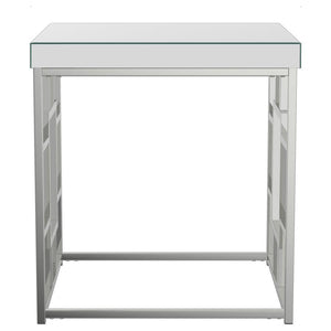 Dafina - Geometric Frame Square End Table - Chrome