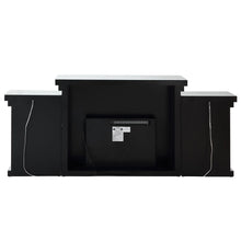 Noralie - Fireplace With LED - Mirrored & Faux Diamonds