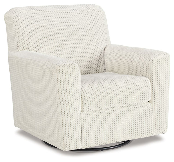 Herstow Swivel Glider Accent Chair Ivory