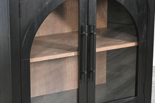 Elena - Modern Wood Display Cabinet With Arched Glass Doors