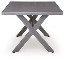 Half Moon Beach - Rectangular Dining Table With Umbrella Option - Gray