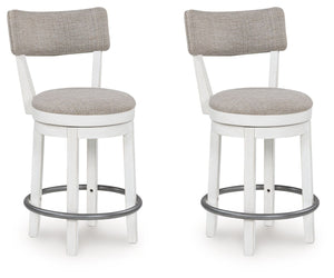 Robbinsdale - Antique White - Upholstered Swivel Barstool (Set of 2)