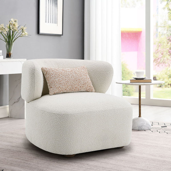 Darius Accent Chair With Pillow Beige Boucle