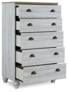 Haven Bay - Brown / Beige - Five Drawer Chest