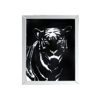 Talisha - Wall Art - Mirrored & Faux Crystal Tiger