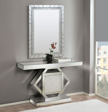 Nowles - Console Table - Mirrored & Faux Stones