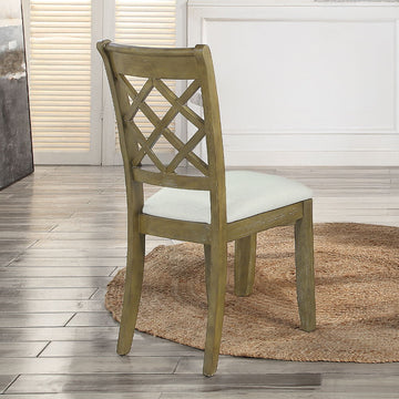 Karsen - Side Chair (Set of 2) - Beige Linen & Rustic Oak