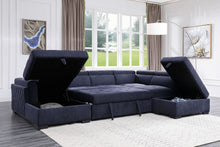 Nekoda - Sectional Sofa - Navy Blue Fabric