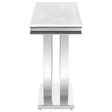 Kerwin - U-Base Stone Top Entryway Sofa Console Table - Chrome