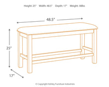 Moriville - Beige - Double UPH Bench