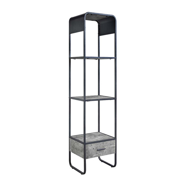 Raziela TV Stand Side Pier Concrete Gray & Black