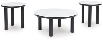 Xandrum - Occasional Table Set (Set of 3) - Black / White