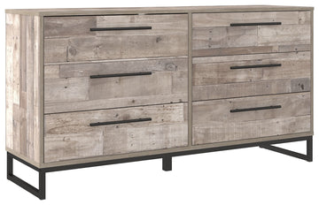 Neilsville - Six Drawer Dresser - Vinyl-Wrapped - Whitewash