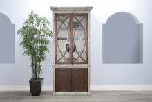 Homestead Hills - Two-Tone Display Cabinet With Glass Doors - Tobacco Leaf / Alpine Gray