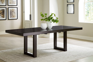 Neymorton - Dark Grayish Brown - Rectangular Dining Room Butterfly Extension Table