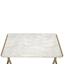 Boice II - Coffee Table - Faux Marble Top & Champagne