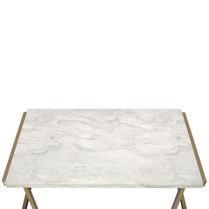 Boice II - Coffee Table - Faux Marble Top & Champagne