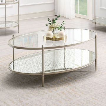 Zaba - Coffee Table - Glass Top & Champagne