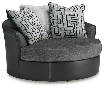 Brixley Pier - Oversized Swivel Accent Chair - Graphite