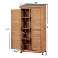 Outdoor Storage Shed With Vertical Tool Cabinet For Backyard