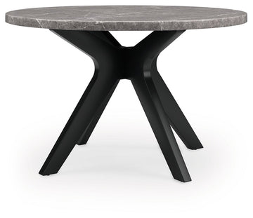 Glinari - Round Dining Room Table - Taupe / Black