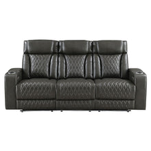 Taddeo - Power Motion Sofa With Power Headrest, USB, Wireless Charger, LED & Reading Light - Dark Gray